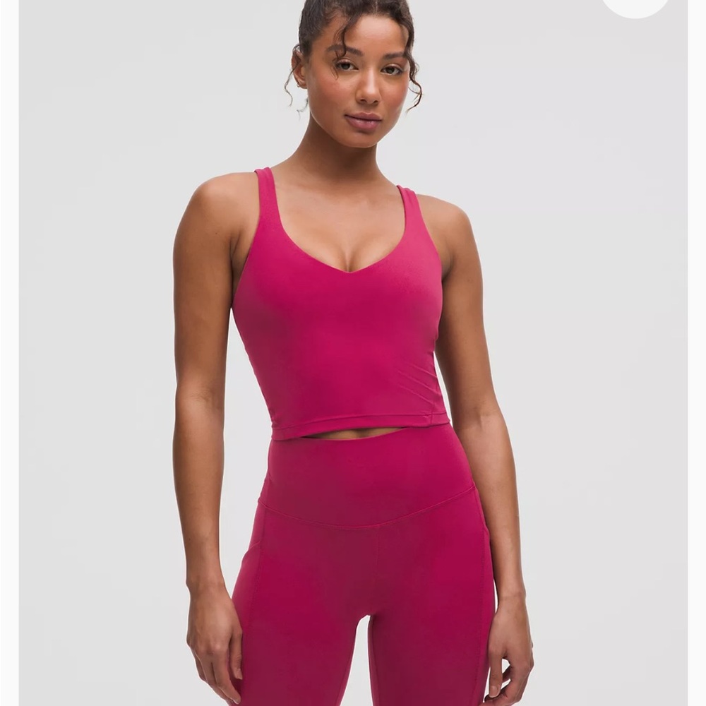 Lululemon Athletica Raspberry V-Neck Tank Top